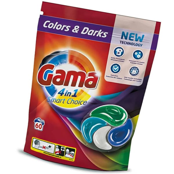 GAMA 4in1 Smart Color&Darks pyykkikapselit 60 kpl