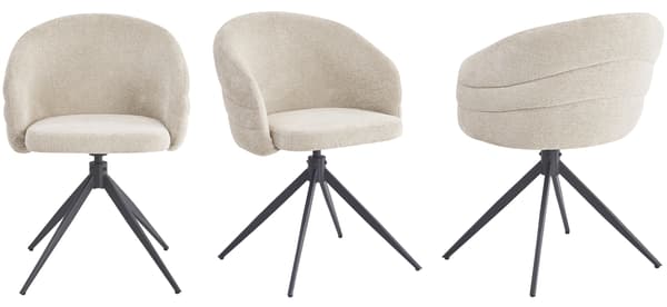 NUBI klädd snurrstol, beige tyg