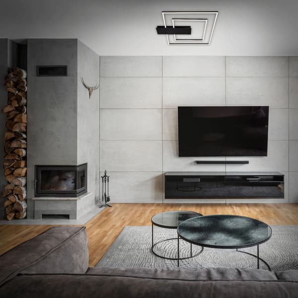 LED-taklampa 25W dimmer svart modern vardagsrum sovrum