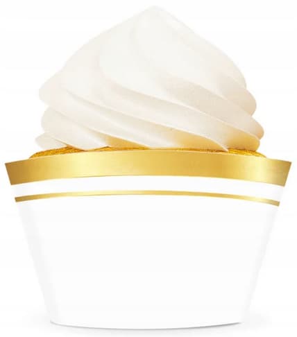 Cupcakeformar för muffins Cupcakes Vitt guld Nattvard Dop Bröllop 6 st