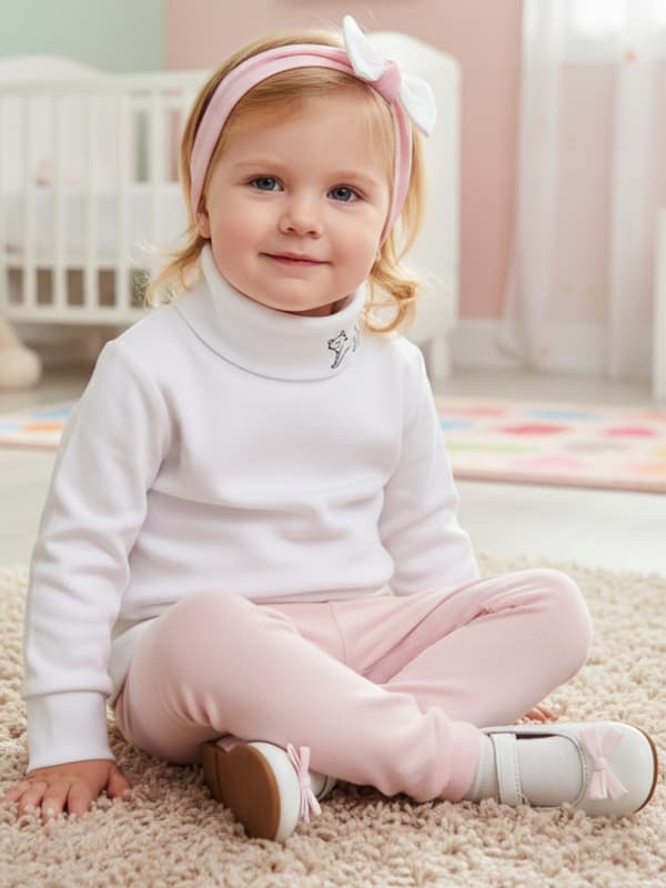 Barn TURTLENECK 92 SWEATSHIRT Barn T-SHIRT med tryck VIT