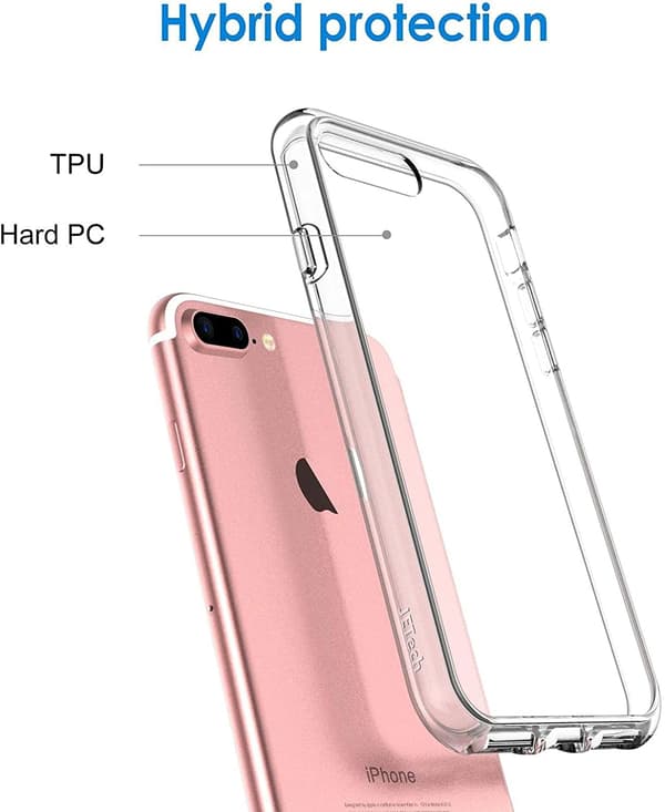 FODRAL TILL APPLE IPHONE 8 PLUS/7 PLUS KLAR SILIKONBAKSIDA