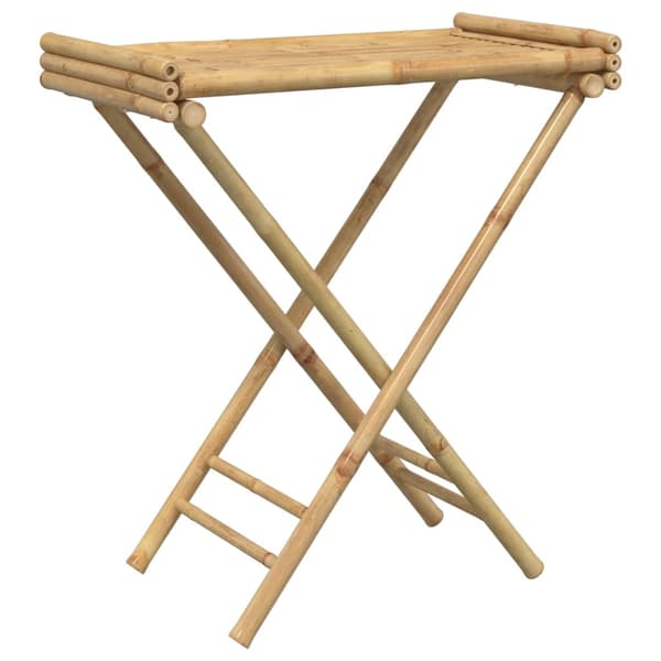 vidaXL Hopfällbart trädgårdsbord med bricka 70,5x42,5x80 cm bambu