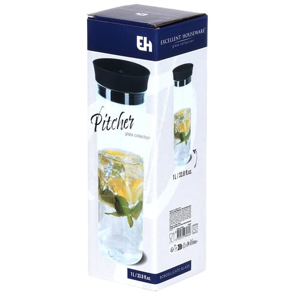 Glas karafla med lock 1 l