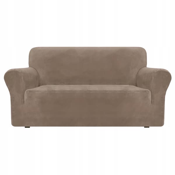 Soffskydd för 2-sits hörnsoffa elastisk velour TESS beige