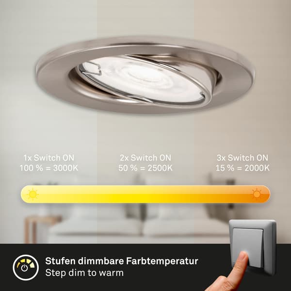 3x LOFTSLAMPE - LED 5W - GU10 - FARVEVARIABEL