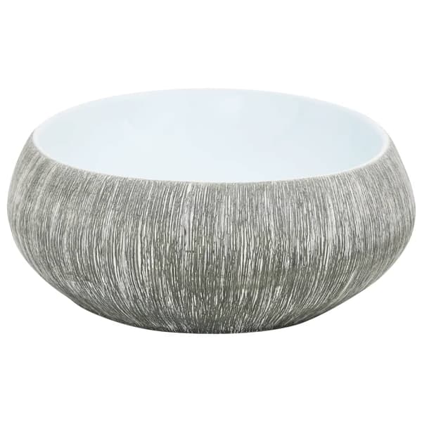 vidaXL bordvask, grå og blå, oval, 59x40x15 cm
