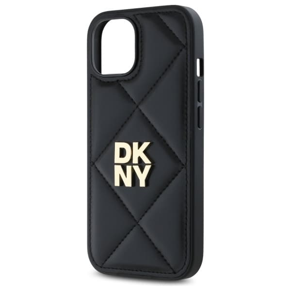 DKNY DKHCP15SPQDSLK iPhone 15 6.1 sort/sort quiltet Stack-logo