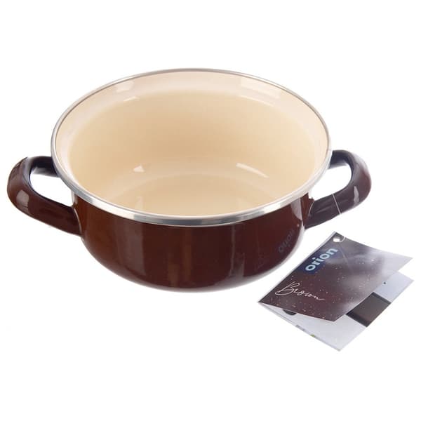 Emaljeret gryde brun, 16 cm, 1 l