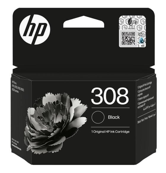 HP 308 sort blækpatron