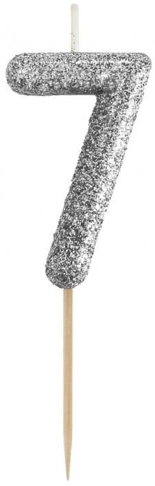 Piker ljus nummer 7 svart glitter