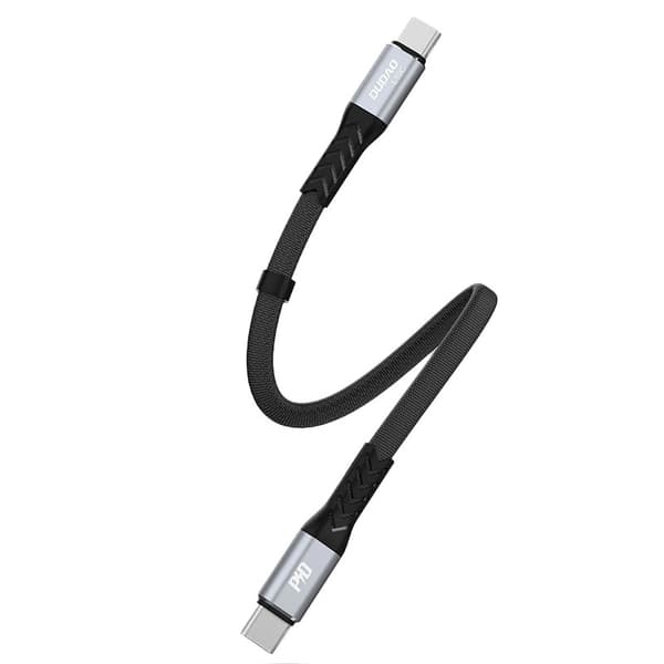 Dudao L10C USB-C - USB-C PD-kabel 100W 5A 0,23m - Sort