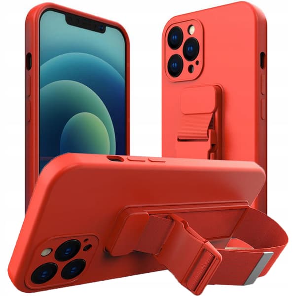 Repfodral gelfodral med snodd kedja väska snodd iPhone 13 röd