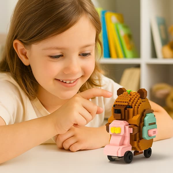 Capybara Construction Blocks Capybara Scooter Motor Sæt med blokke Figur