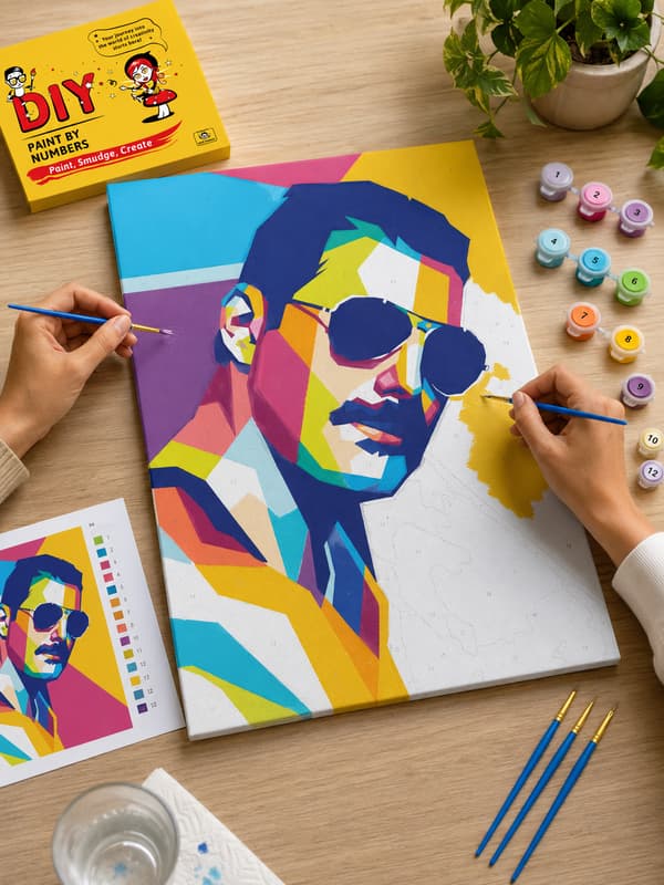 Målning med siffror porträtt av Freddie 40x50 cm