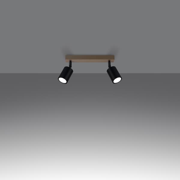 VERDO 2 GU10 SVART TRÄSPOTLIGHT SOLLUX SL.1291