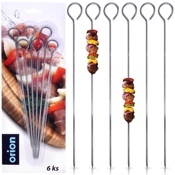 Grillspett av stål 23,5 cm 6 st.