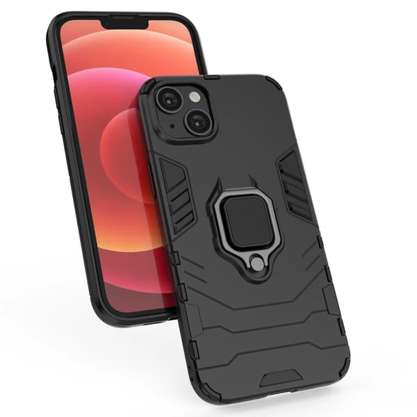 Ring Armor cover til iPhone 14 Pro Max pansret cover magnetisk holder ring sort