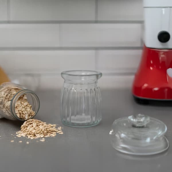 20x EFTERRÄTTSBÄLTAR 150 ml RANDIG GLASBURK För Efterrätter