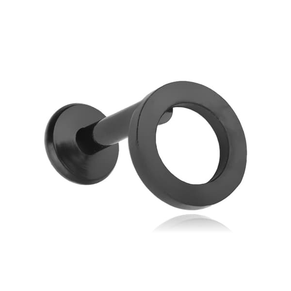 Labret hoop ørering - sort - LGW-049 1.2/6