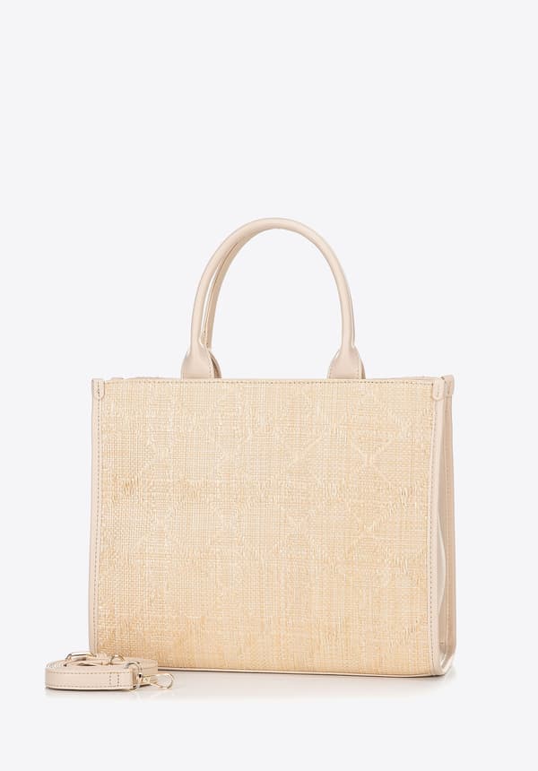 Wittchen naisten olkipunottu beige polypropyleeni ostoskassi