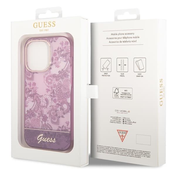 Guess Porslinskollektion – iPhone 14 Pro Max-skal (Fuchsia)