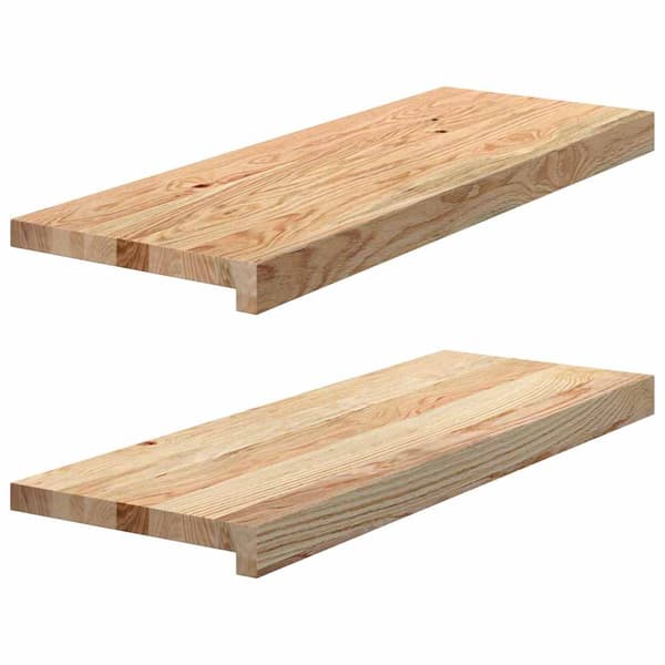 vidaXL trappetrin, 2 stk. ubehandlede, 70x30x2 cm massivt egetræ