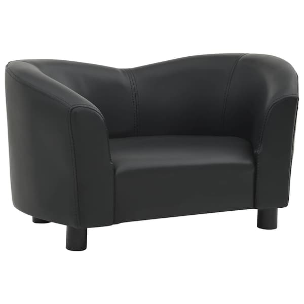 vidaXL hundesofa, sort, 67x41x39 cm, kunstlæder