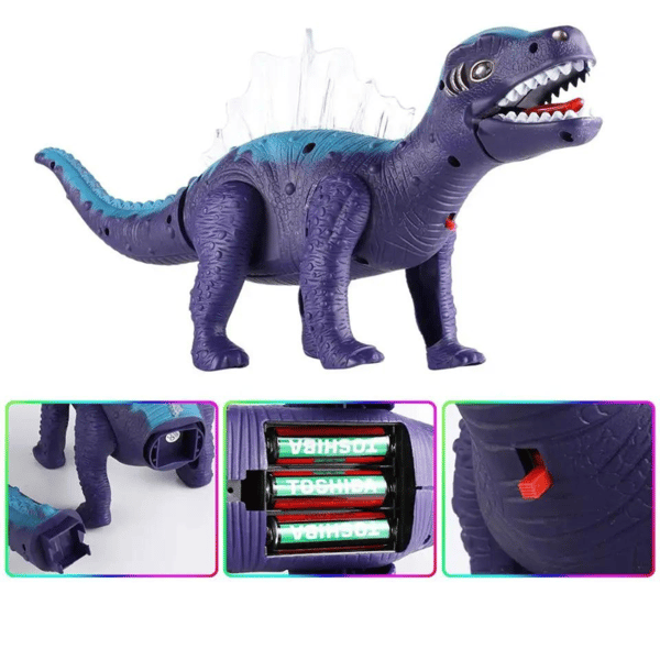 DINOSAUR MED LYS- OG LYDEFFEKTER TIL BØRN, BEVÆGELIGE LYS