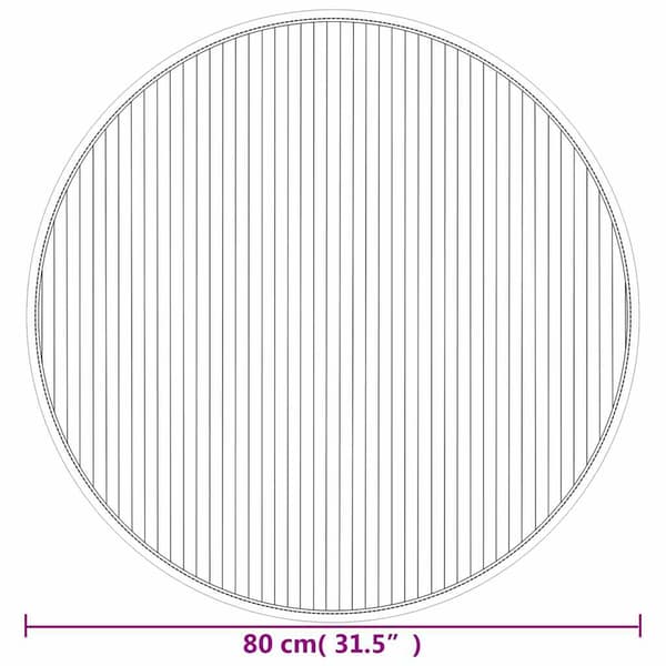vidaXL rundt tæppe, brun, 80 cm, bambus