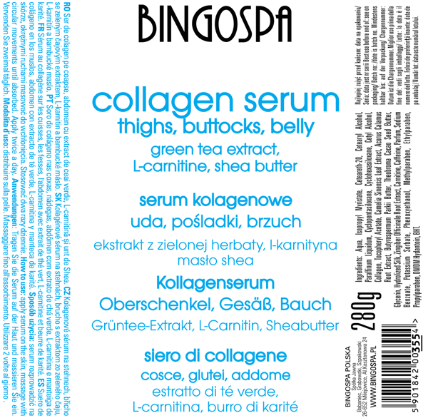 Kollagenserum til lår, balder og mave BINGOSPA