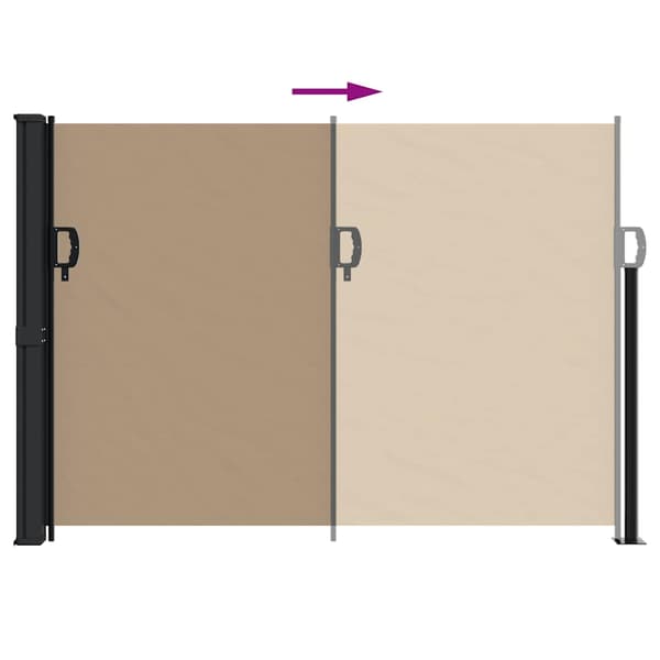 vidaXL Utfällbar sidomarkis, taupe, 140x600 cm