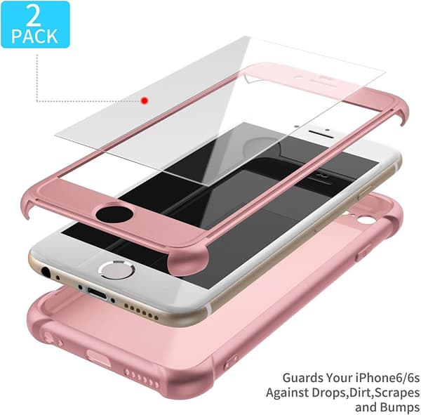 SKAL TILL APPLE IPHONE 6/6S 4,7" ROSA BAKSIDAN SOLID HÅLLBART SKAL