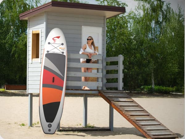 HYDRO STAR SUPBRÄDA HELLO PLUS FÖR SIMNING, UPPBLÅSBAR, ORANGE, 320 cm