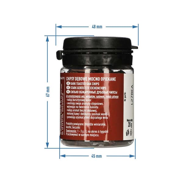Kraftigt brända ekflingor 20 g