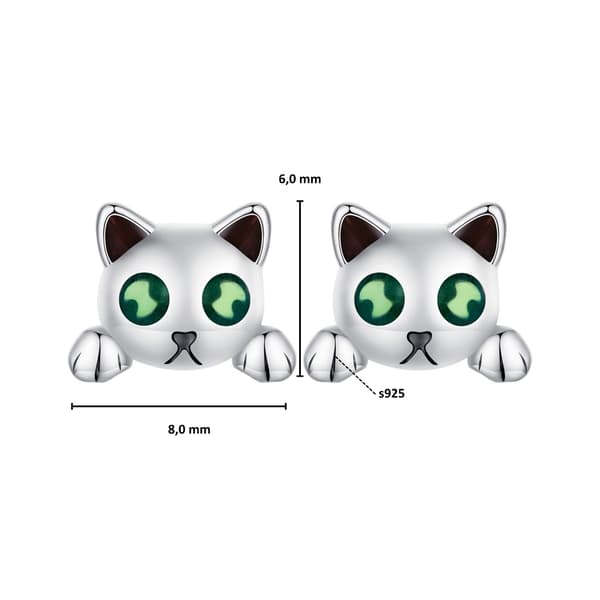 Små kattungar, silverörhängen, 925 silver