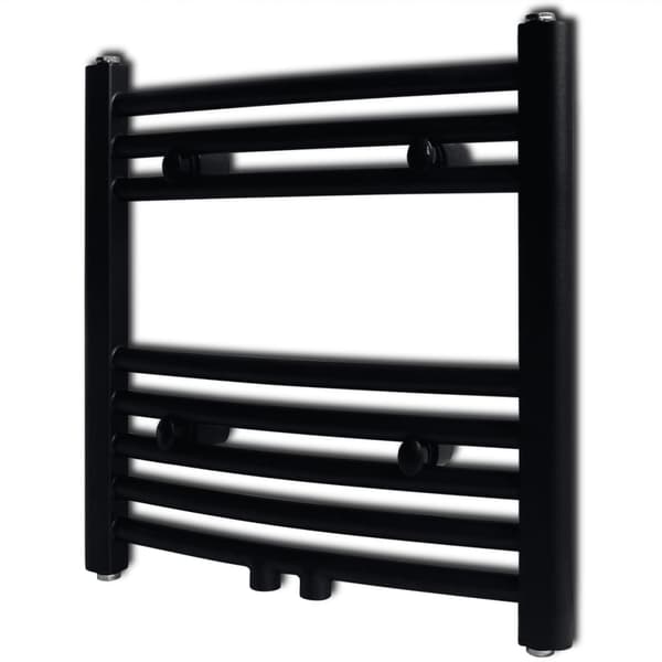 Badeværelsesradiator, buet, 480 x 480 mm, sort