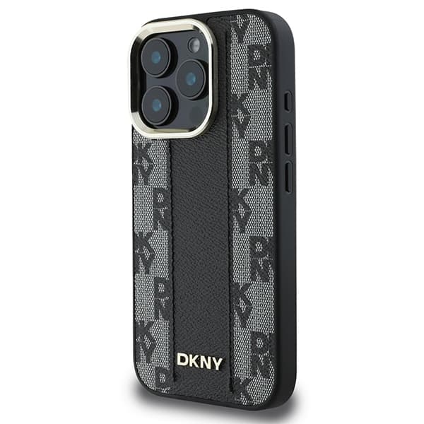 DKNY DKHMP16XPCPVSLK iPhone 16 Pro Max 6,9" sort/sort hårdt cover med ternet mønster og Magsafe