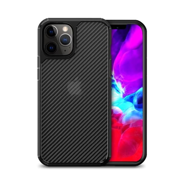 Crong Hybrid Carbon - iPhone 12 Pro Max cover (sort)