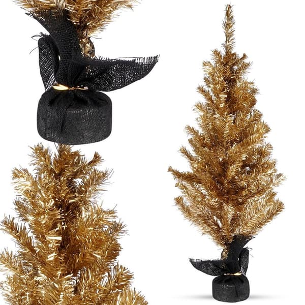Kunstig juletræ guld 90 cm