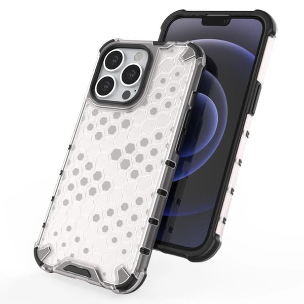 Honeycomb Armored Cover med Gelramme til iPhone 13 Pro Blå