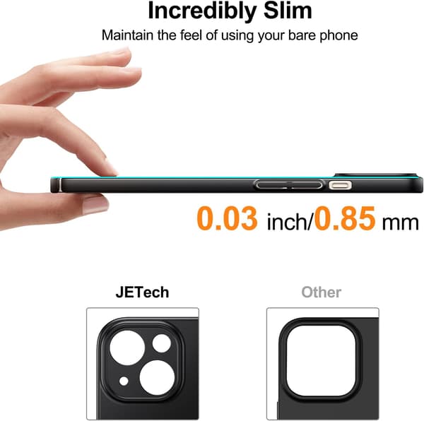 HÅRDT SILIKONEETUG TIL APPLE IPHONE 14 PLUS 6,70" SORT LYSTYND