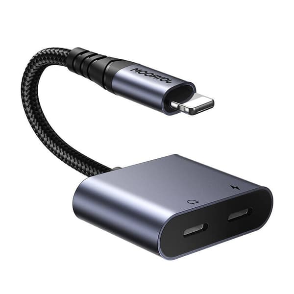 Joyroom SY-L02 lightning til 2x lightning 2-i-1 lydadapter (sort)