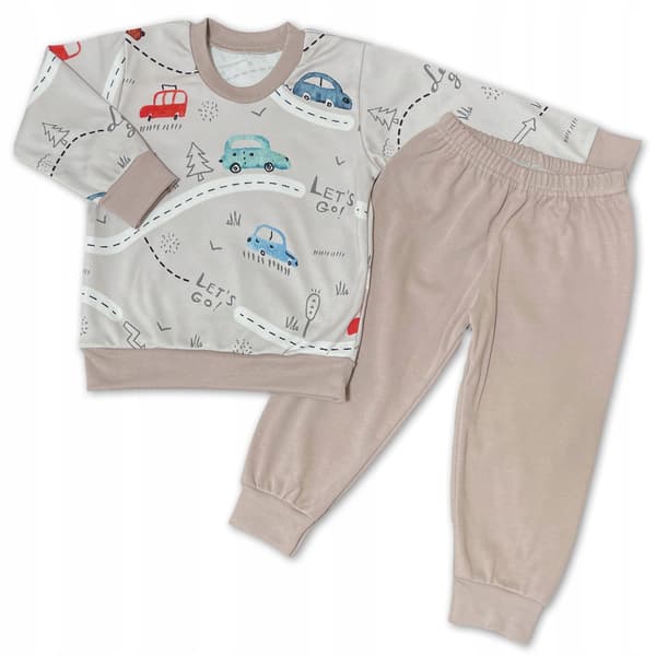 BOMULDSPYJAMAS 134 PYJAMAS til børn, 2-delt digitaltryk i CARS