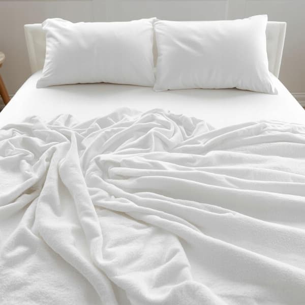 Lakan Thermosoft i fleece - Vit 220x200