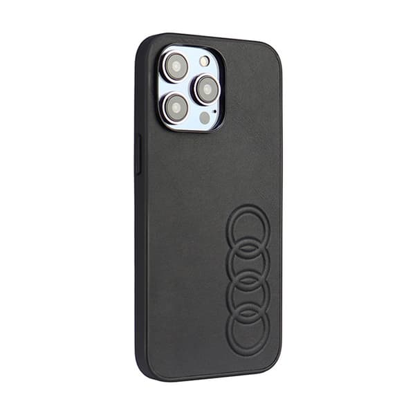 Audi Syntetisk Læder - iPhone 14 Pro Max Etui (Sort)