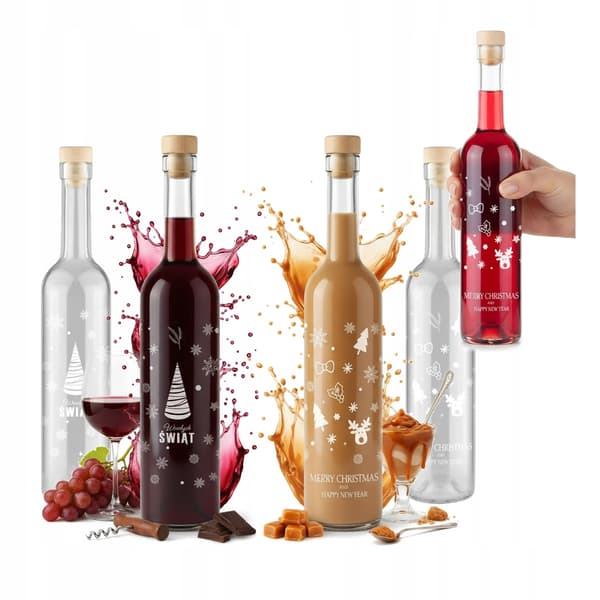 20x FUTURA JULFLASKOR 500ml MED TRYCK 0,5l Likör Presentvin