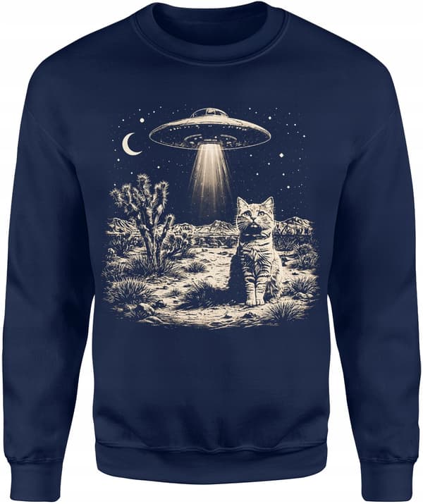HERR KATTTRÖJA MED TRYCK UFO RYMDEN FRÄMNING RYMDSKEPP NATTSTJÄRNOR L