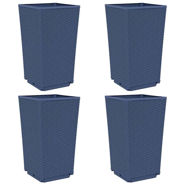vidaXL Trädgårdskrukor, 4 st, Grå, 32,5x32,5x57, PP