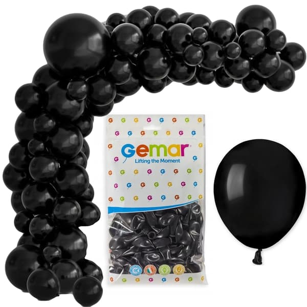 Ilmapallot A50 pastelli 5 - musta 14/100 kpl.
